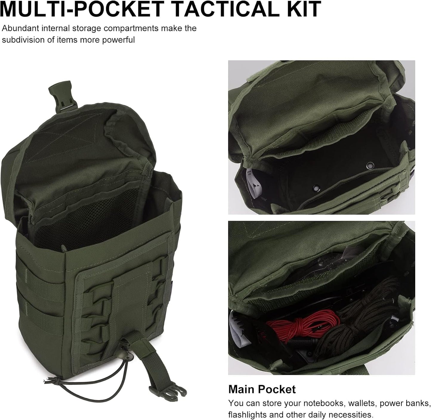 Bolsa táctica EDC con cordón utilidad