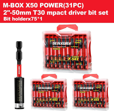 Set 30 Pzas Puntas Destornillador Magnético T30 2pulg Acero