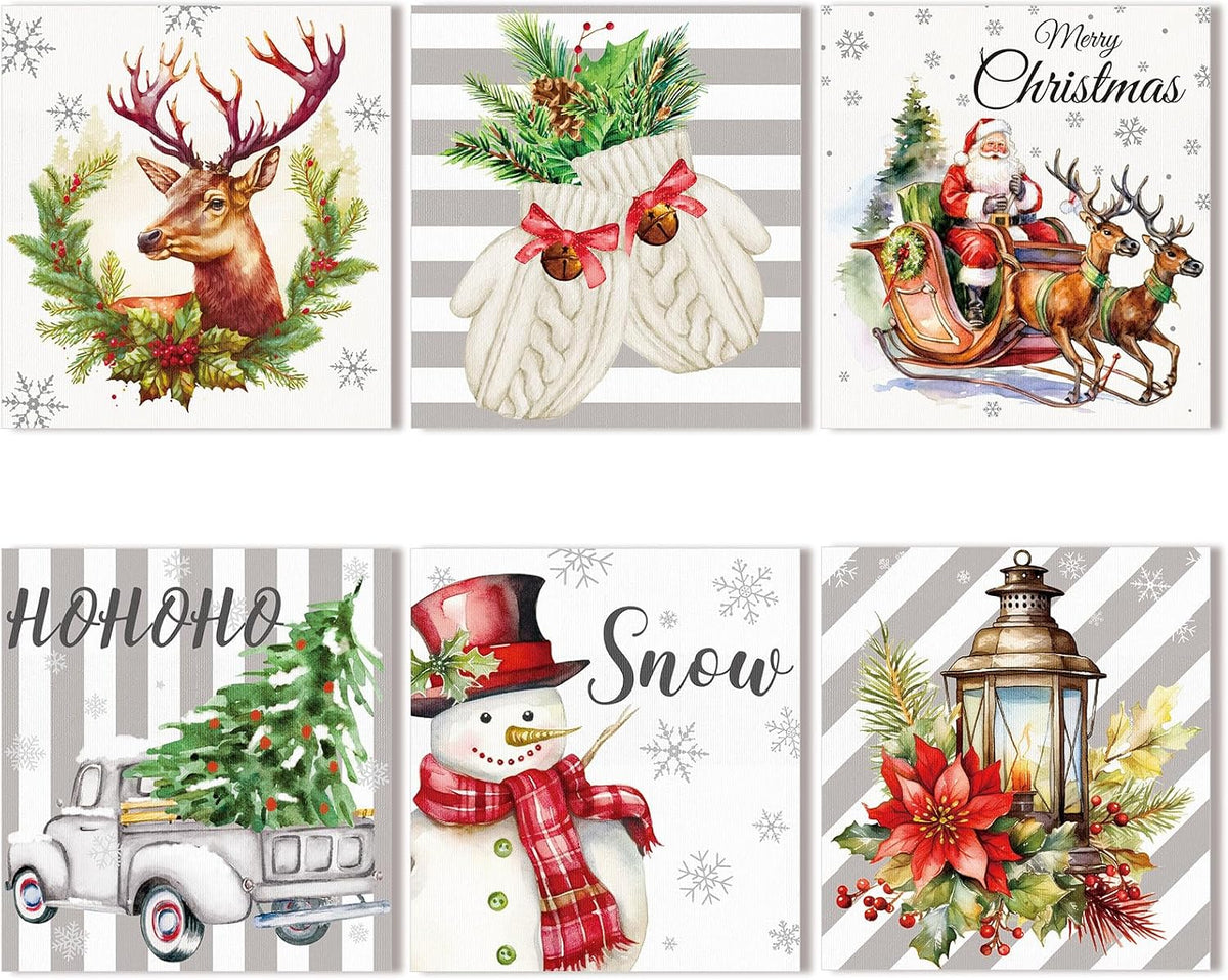 6 Pzas Paños Navideños Suecos Reutilizables Absorbentes