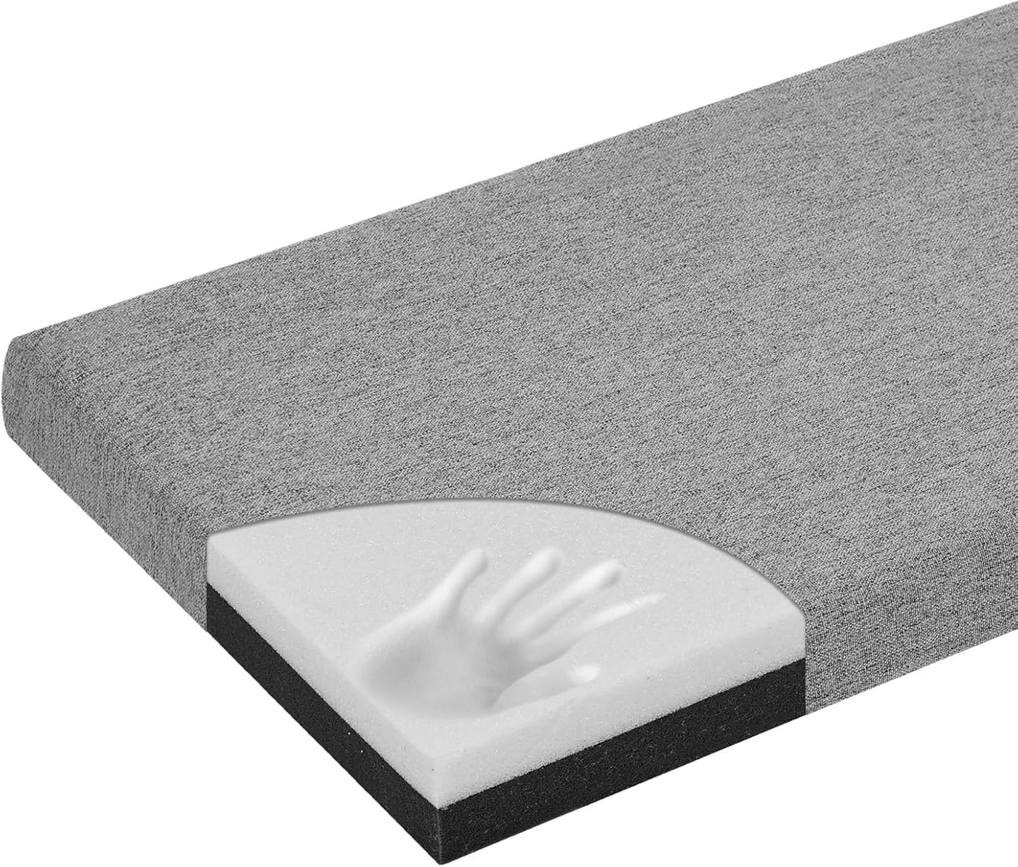 Cojín banco 36x15pulg espuma viscoelástica antiderrap gris