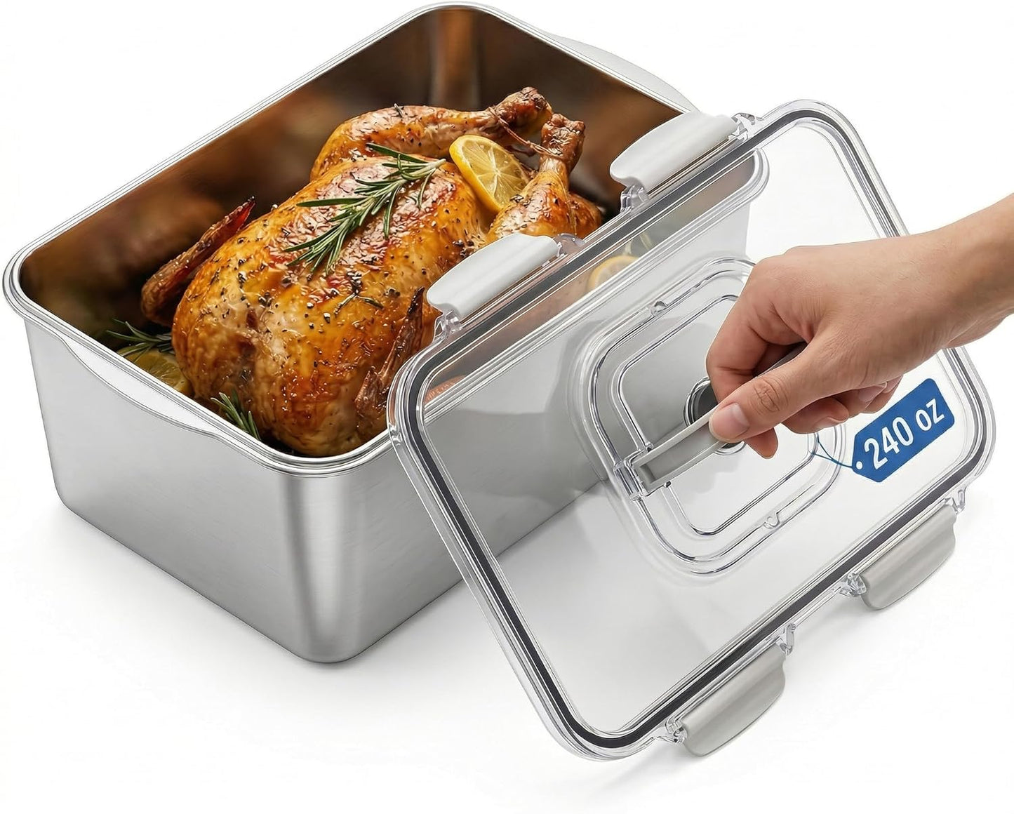 Contenedor acero inox 7.5L con tapa airtight