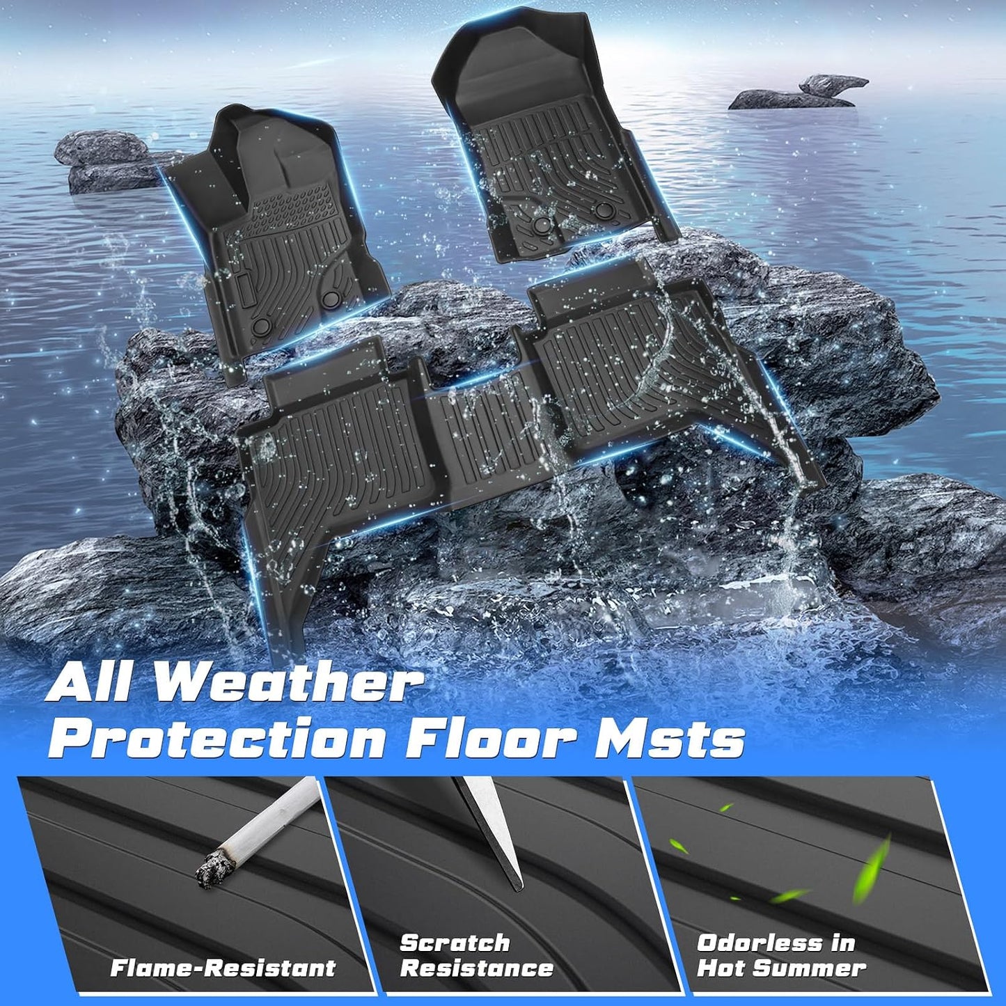 Alfombrillas TPE Ford Ranger 19-23 Negro Resistentes