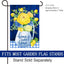 Bandera jardín floral limón azul amarillo cuadros búfalo