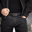 Cinturón cuero grano completo para hombre hebilla aleación