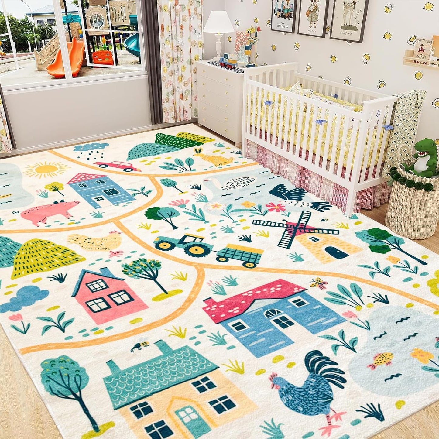 Alfombra animales granja para niños dormitorio sala
