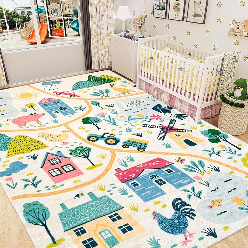 Alfombra animales granja para niños dormitorio sala