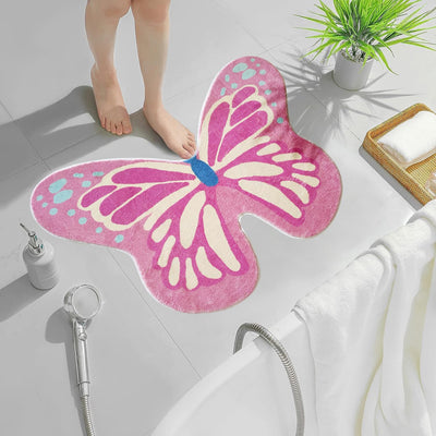 Alfombra dormitorio niña antideslizante 24x32pulg rosa