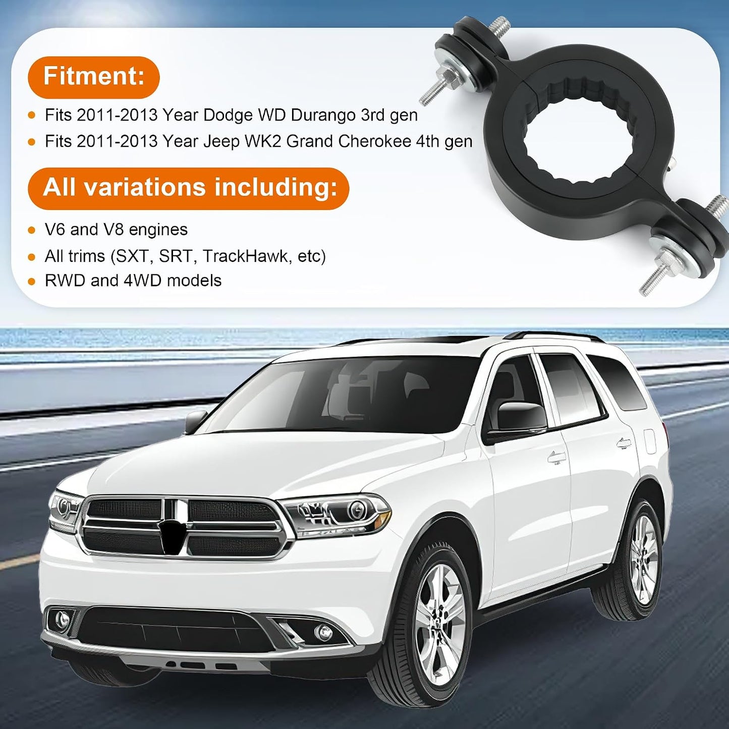 Rodamiento eje transmisión Dodge Durango Jeep 11-23 negro