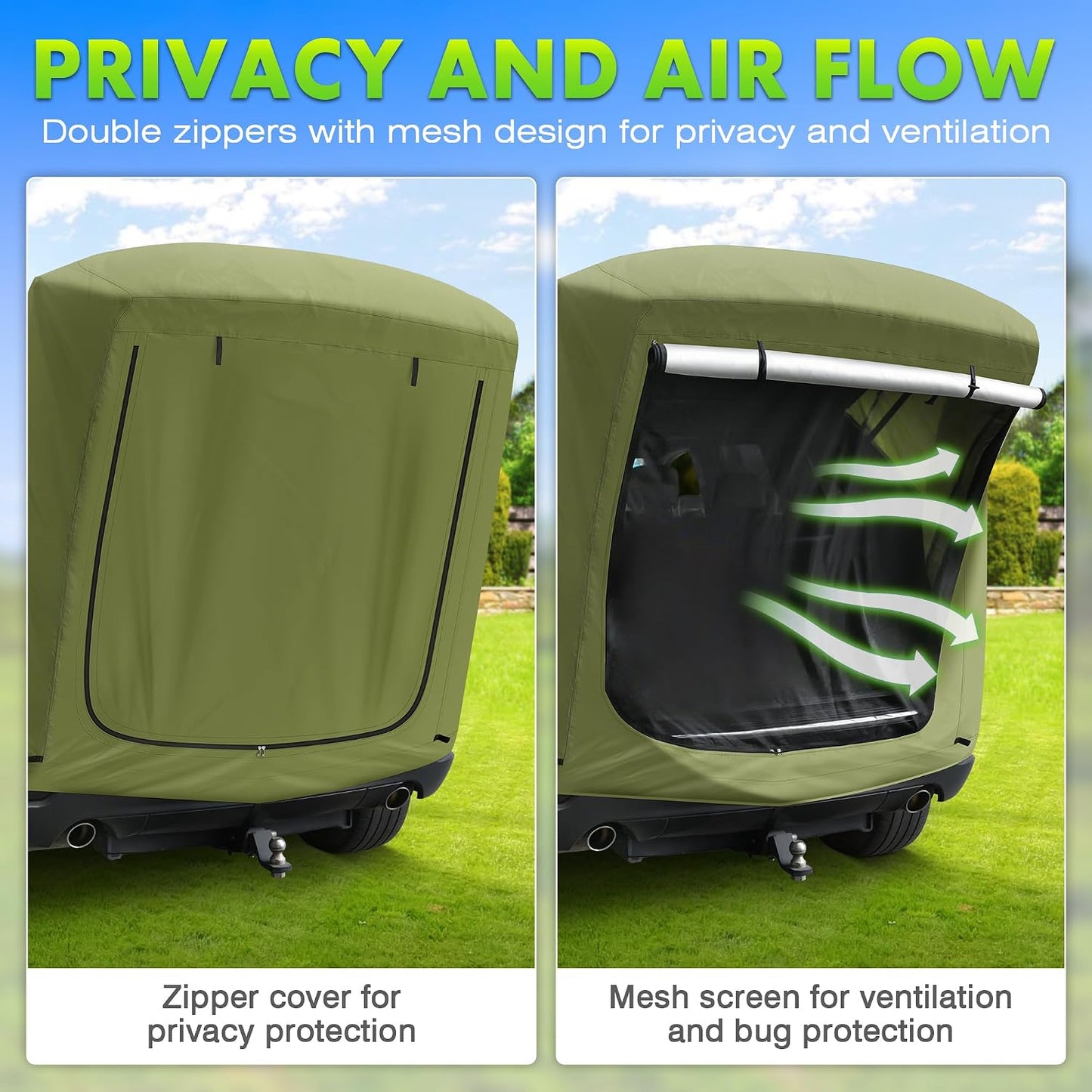 Tienda campaña SUV con toldo impermeable protección solar