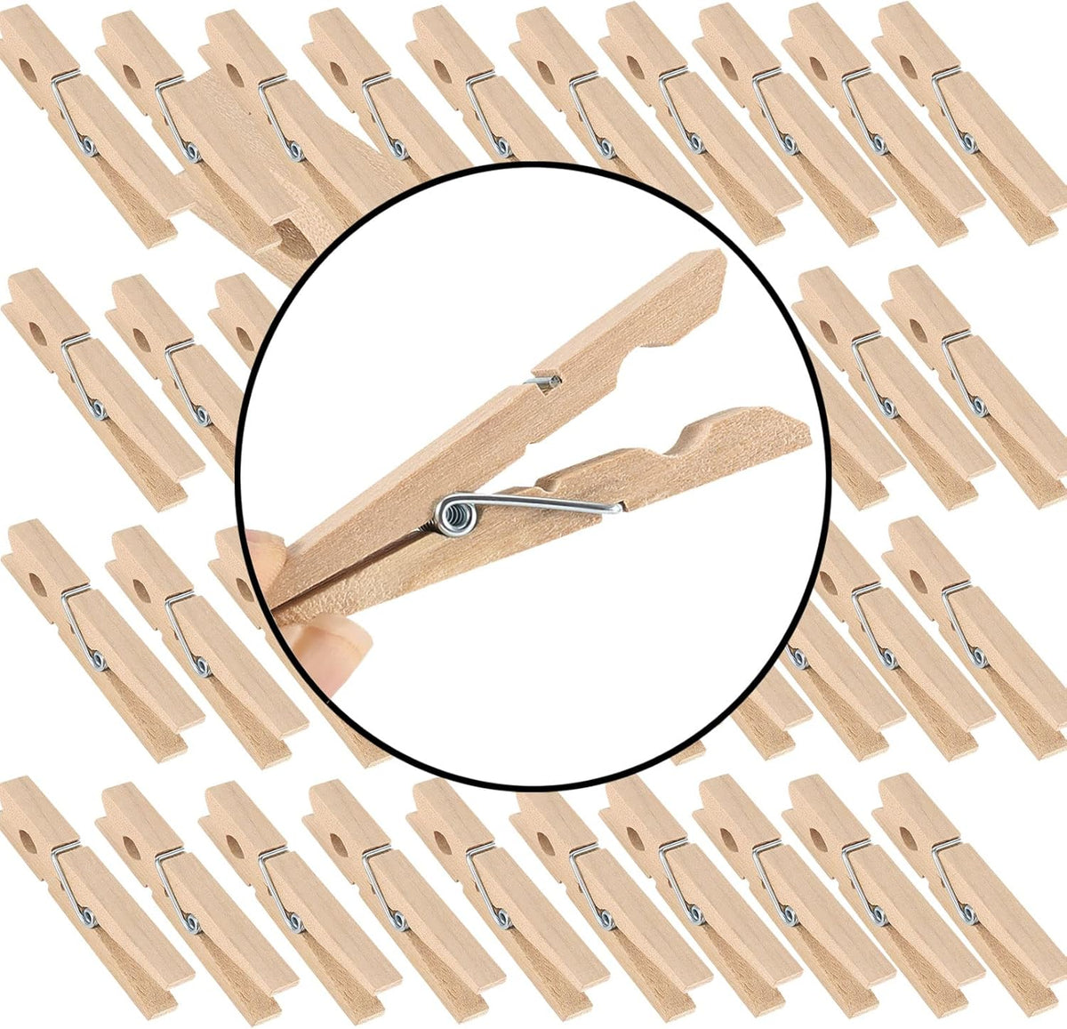 400 Alfileres Madera 3pulg Resistentes para Ropa Manualidades