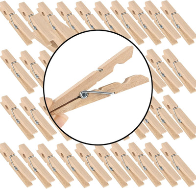 400 Alfileres Madera 3pulg Resistentes para Ropa Manualidades