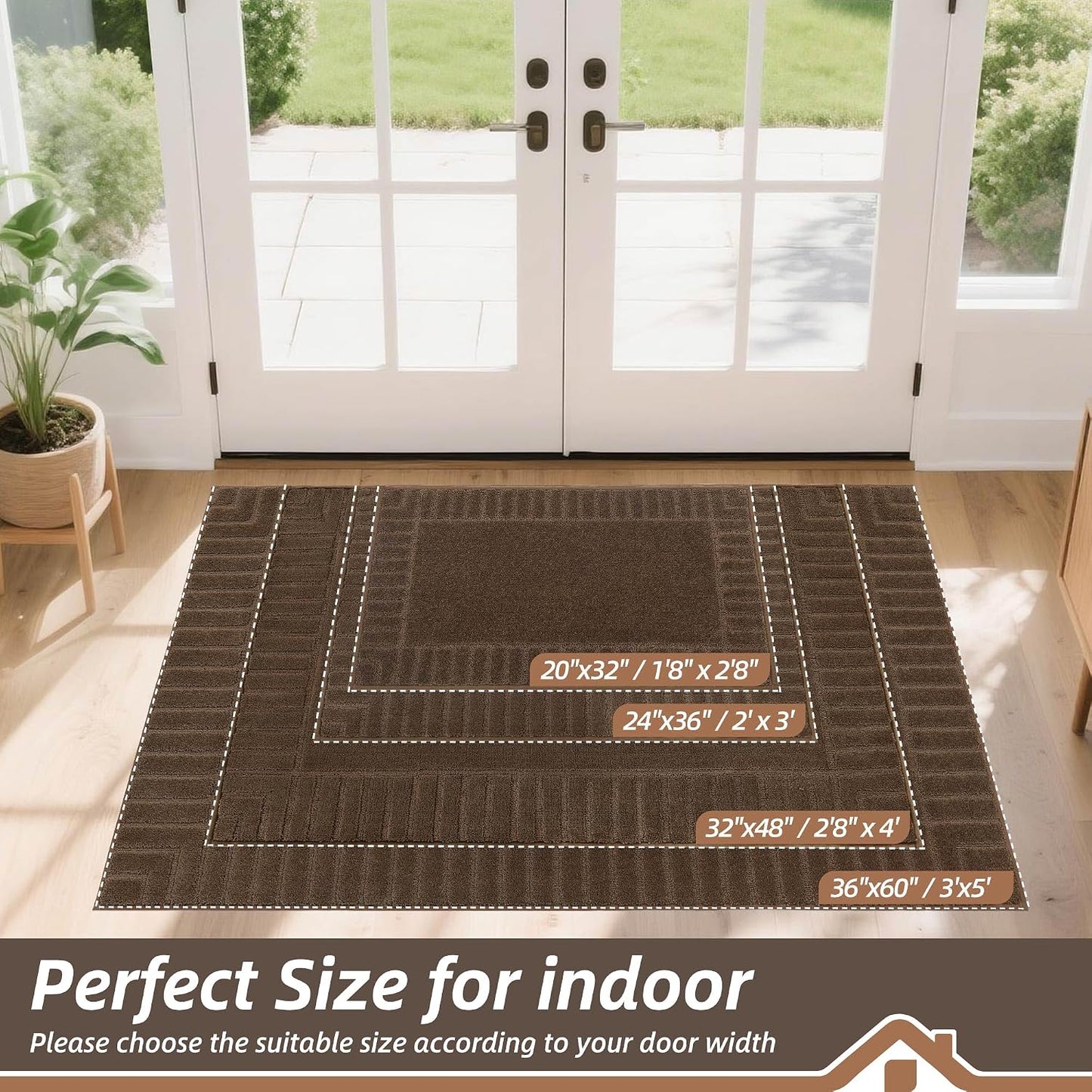 Alfombra puerta antiderrap absorbente lavable perfil bajo