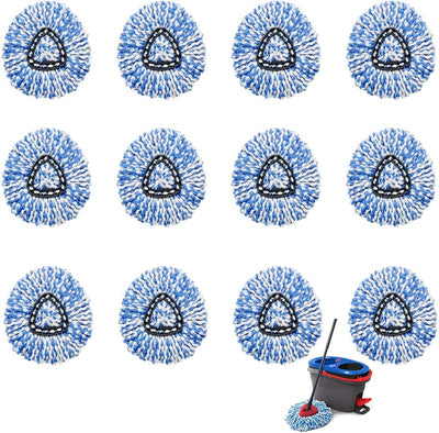 12 Pzas Cabezales Fregona Giratoria Microfibra 2 Tanques