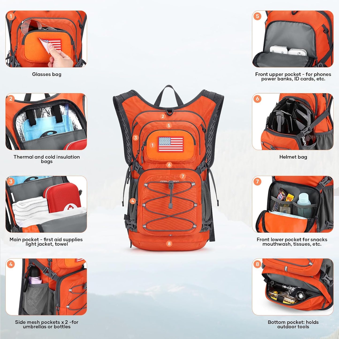 Mochila Hidratación 2L/3L BPA-free con Bolsa Agua