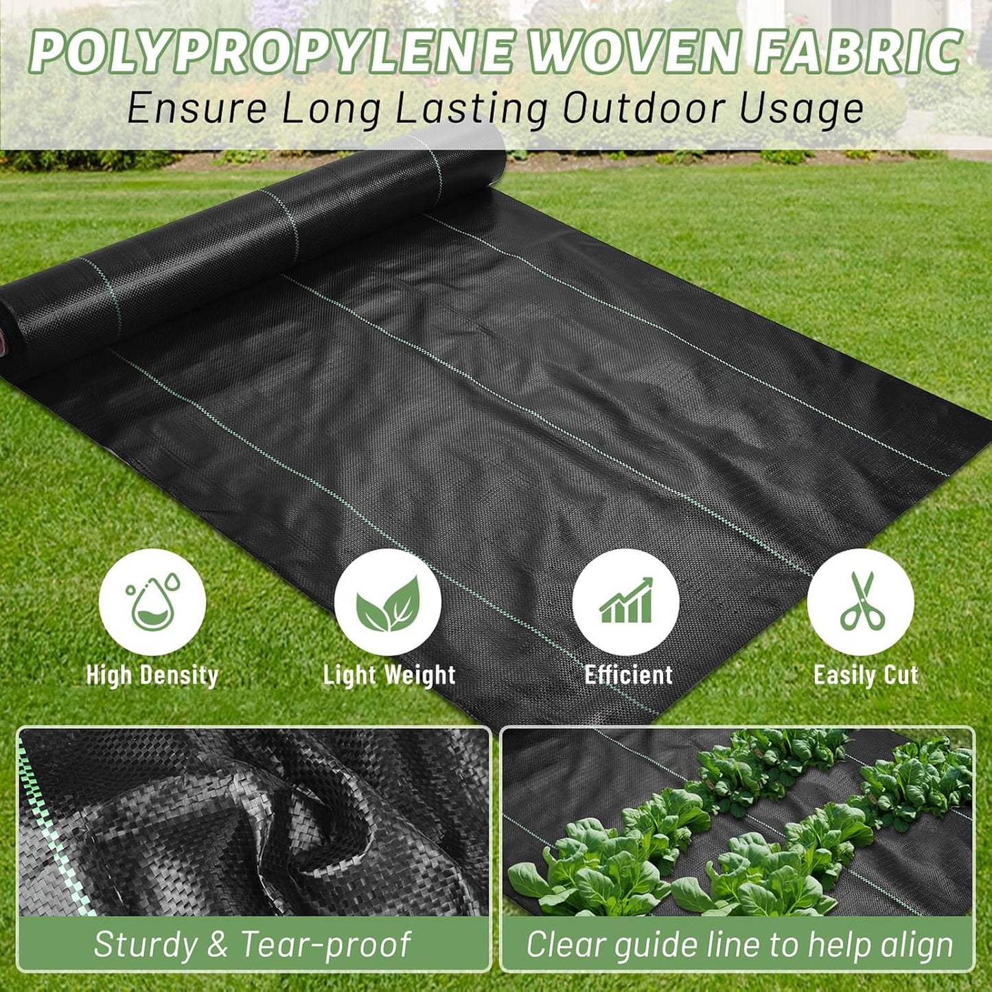 Tela geotextil 4x300pies para control de malezas