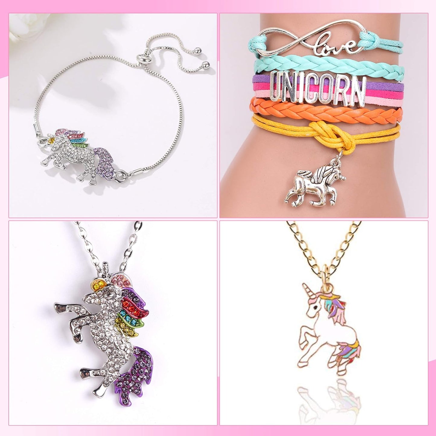 Joyero musical madera unicornio rosa para niña