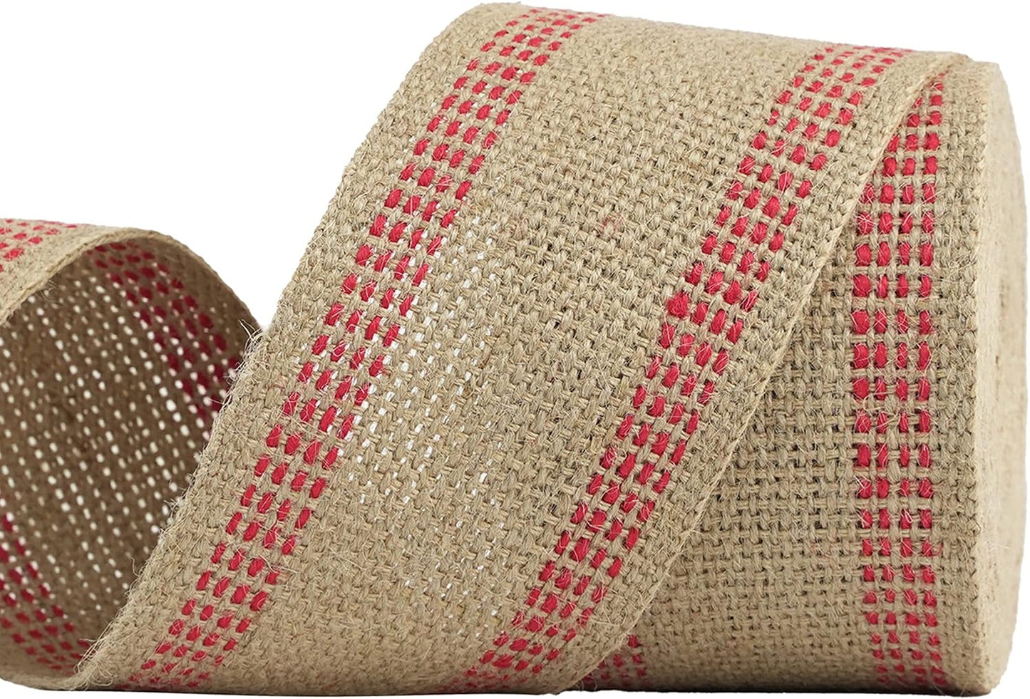 Cinta yute roja 3.5pulg costuras tapicería 10yardas