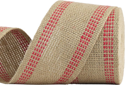 Cinta yute roja 3.5pulg costuras tapicería 10yardas