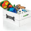 Caja almacenamiento juguetes madera 12x9" asas pizarra
