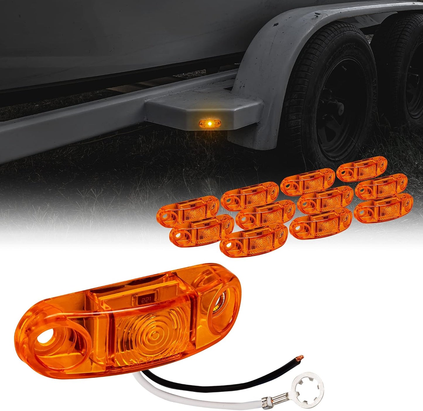 Kit 12 Luces LED Ámbar IP67 para Remolque