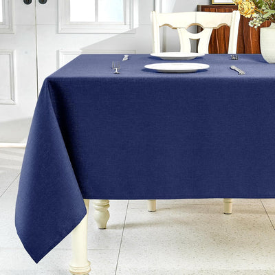 Mantel lino azul marino rectangular impermeable