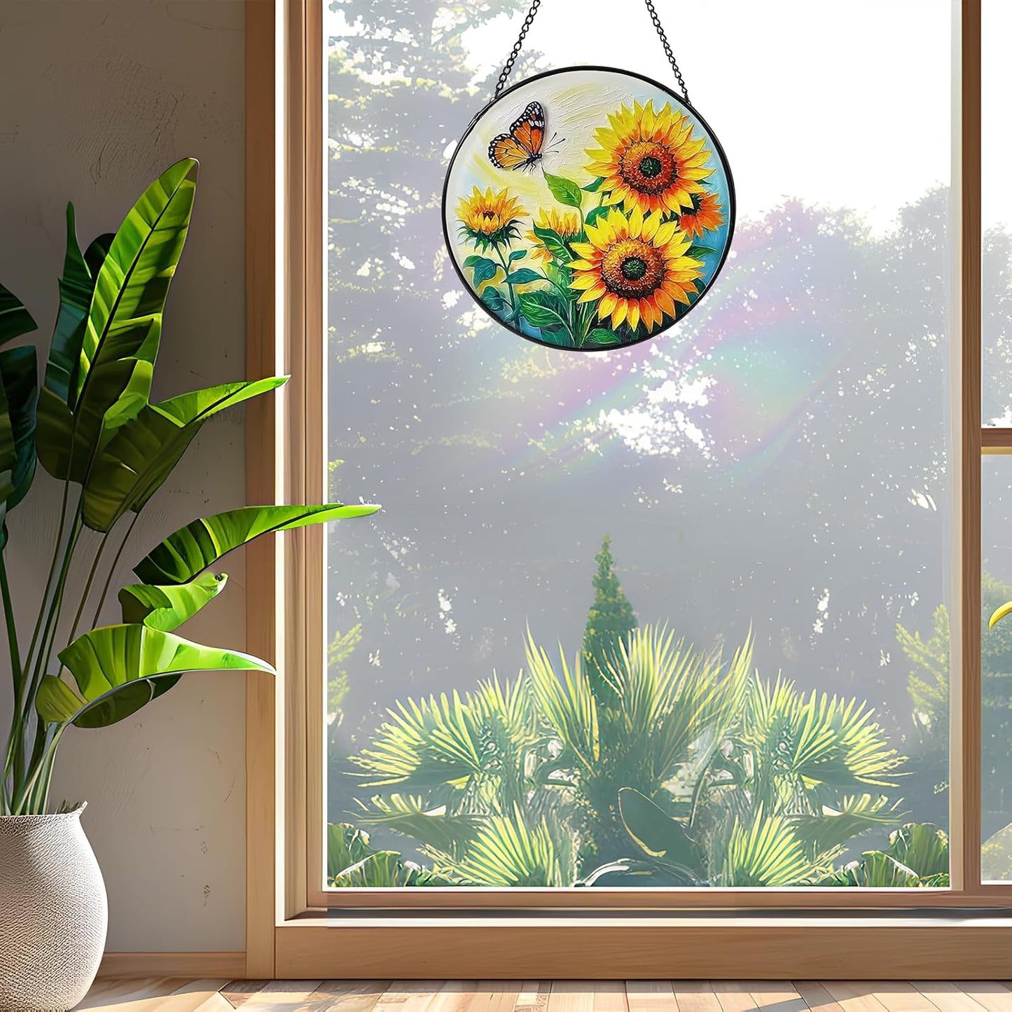 Atrapasoles girasoles panel cristal 7.8pulg decoración