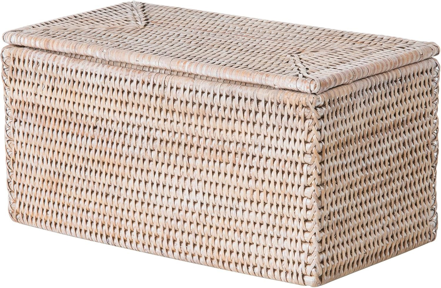 Caja mimbre rollos papel higiénico blanco lavado