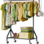 Estante para ropa metal negro 450lbs con ruedas