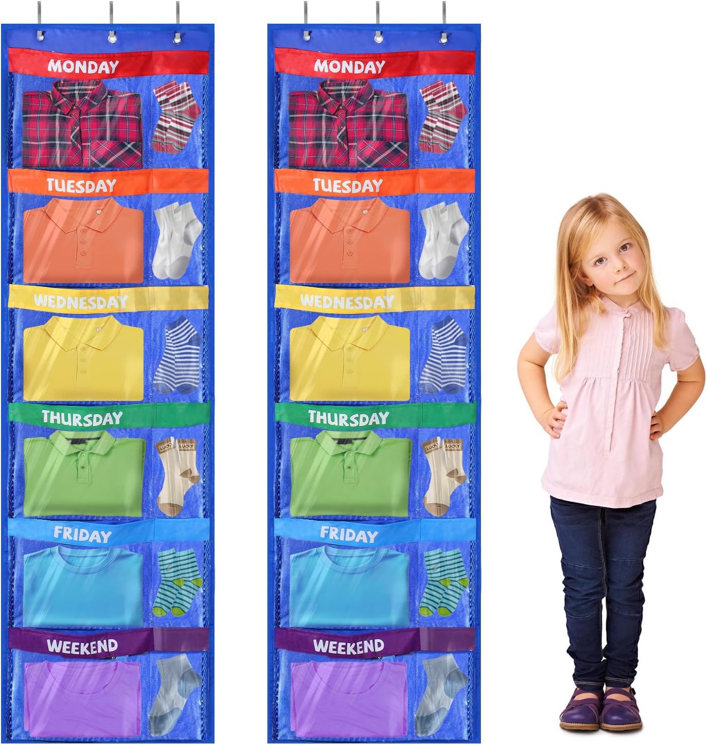 Organiz. ropa niños 2 Pzas azul 59x17.7"