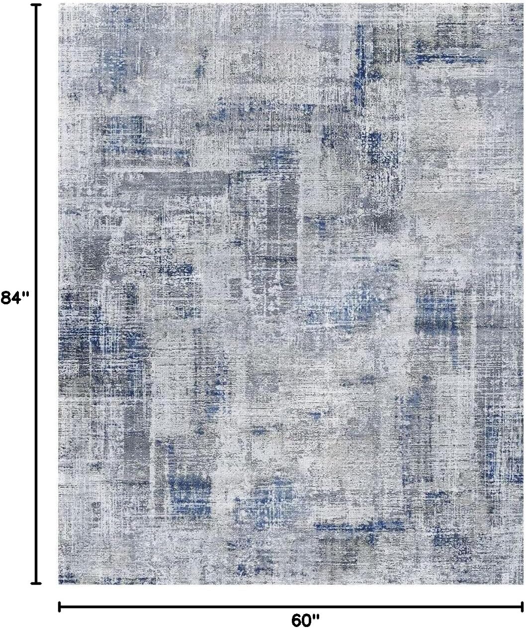 Alfombra abstracta moderna 5x7ft antiderrap para sala