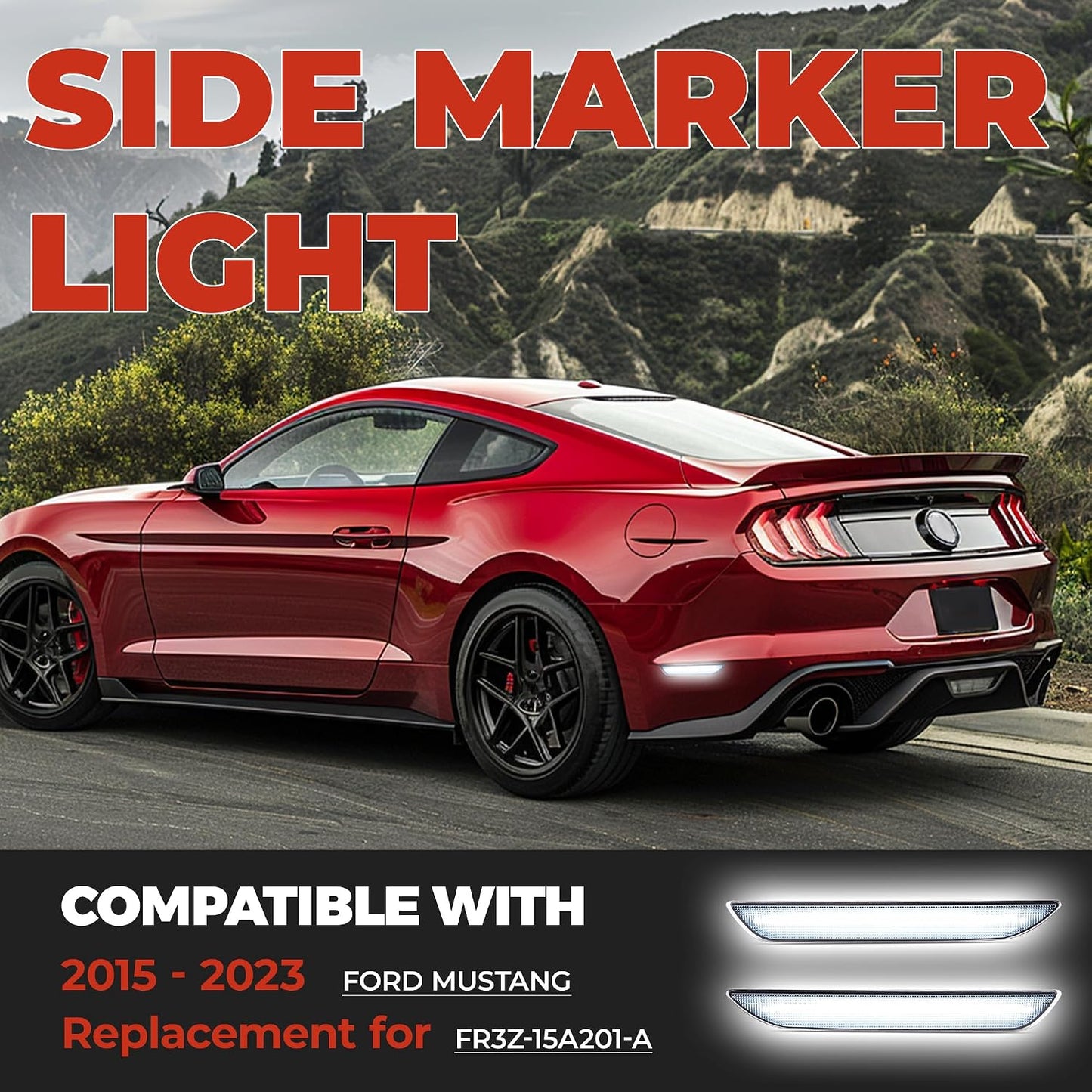 Luz marcador lateral Ford Mustang 15-23 LED blanco