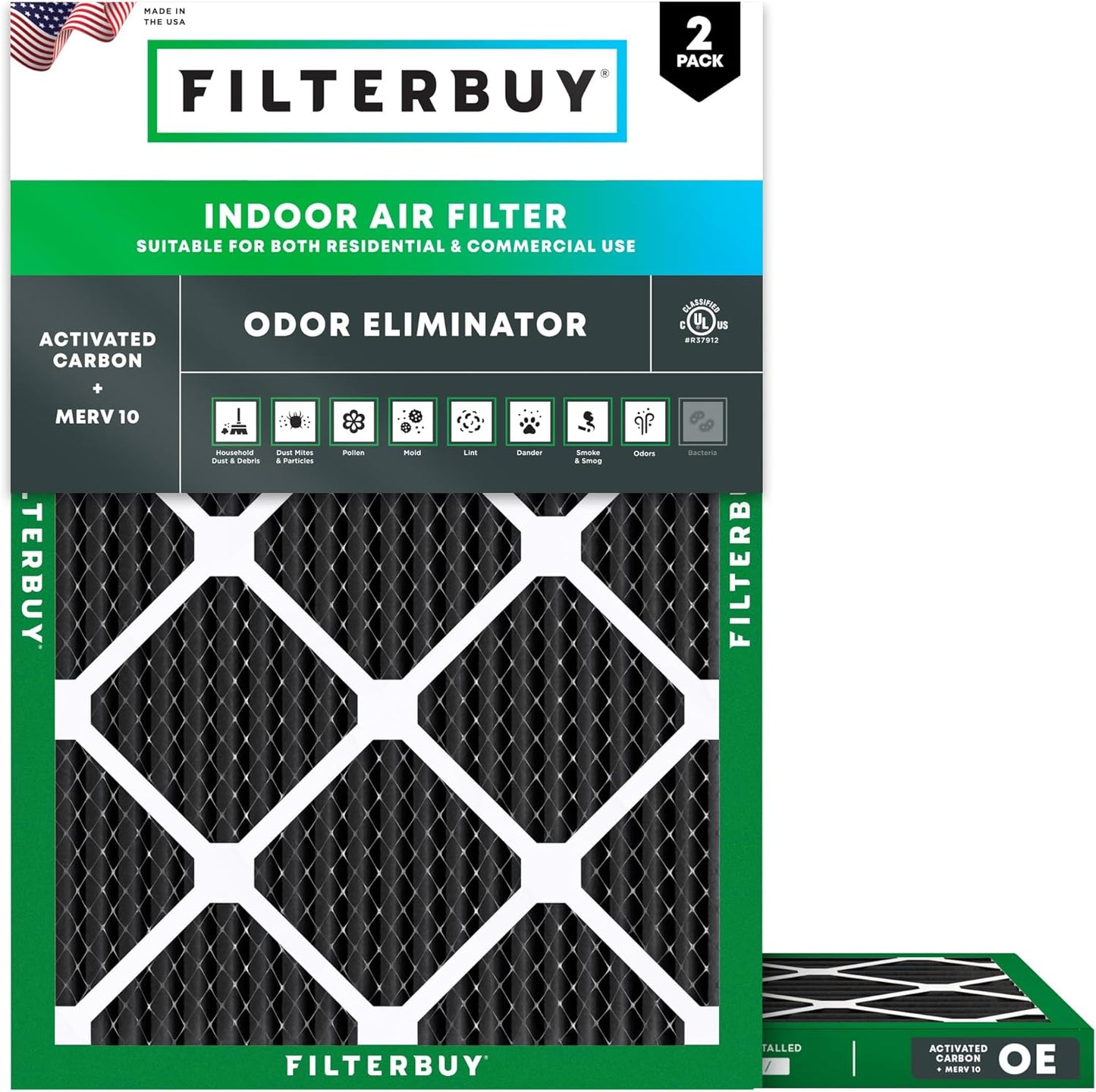 Filtro aire MERV 8 con carbón activado pack 2 HVAC AC