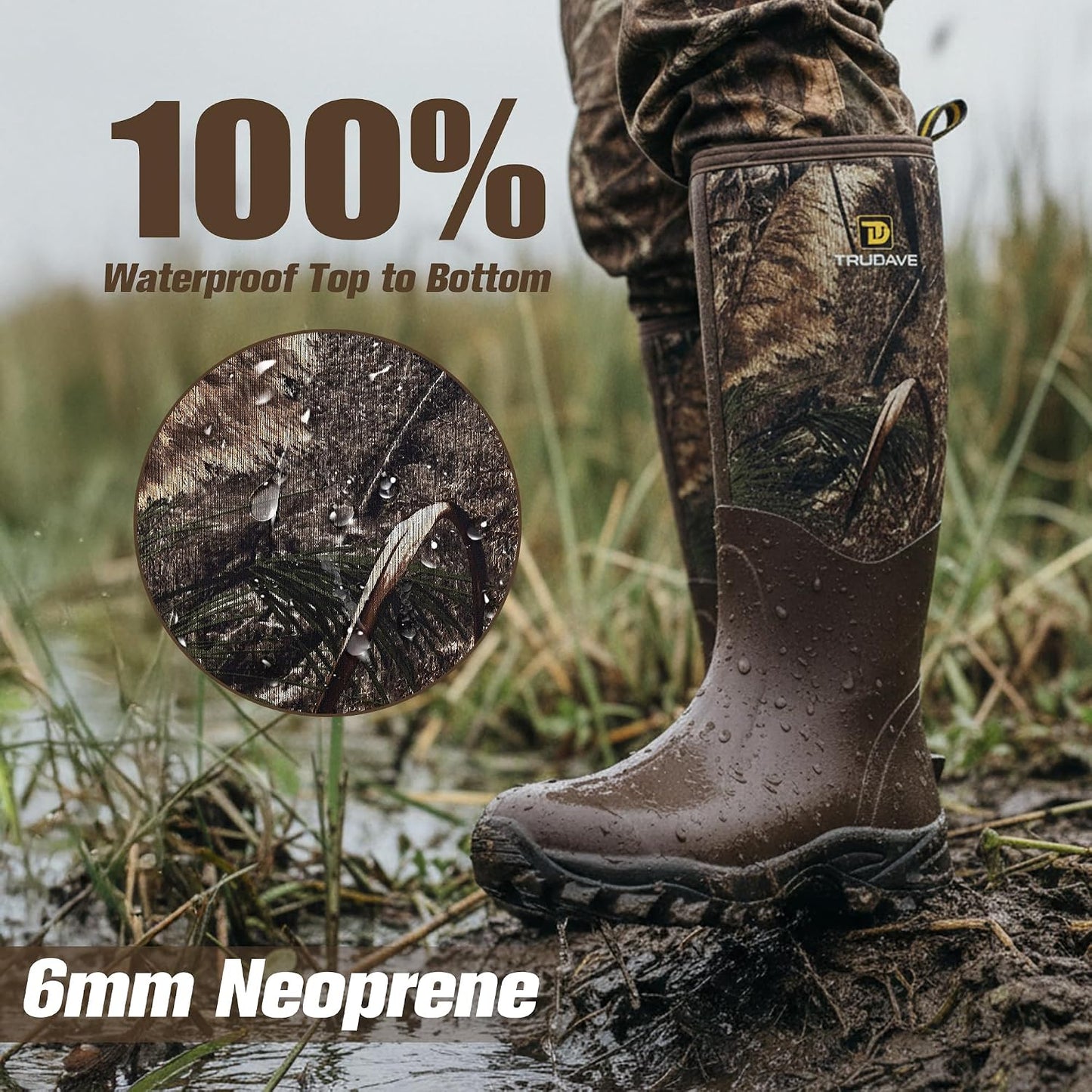 Botas goma neopreno 6mm impermeables antideslizantes