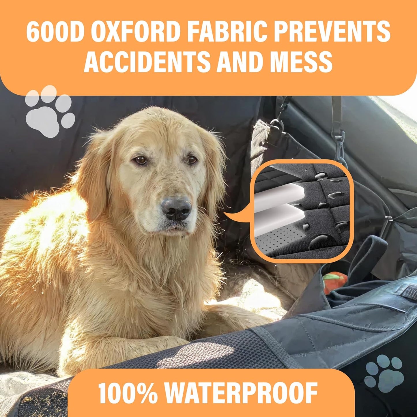 Funda asiento trasero perro malla antiderrap impermeable