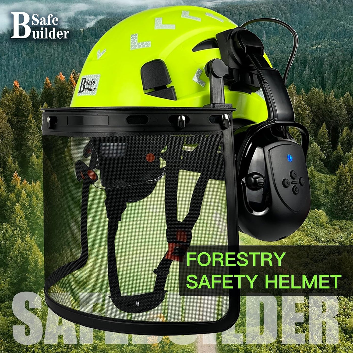 Casco seguridad motosierra ventilado con Bluetooth y