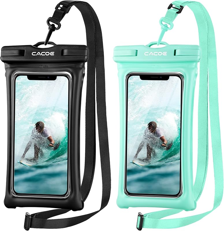 Funda flotante IPX8 para teléfono 7pulg paquete 2 con cordón