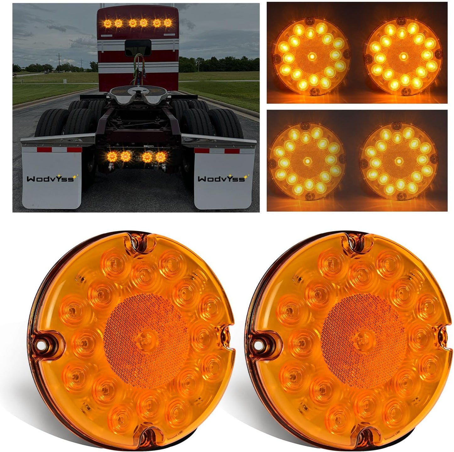 2 Luces Traseras LED 7pulg Impermeables Camión RV