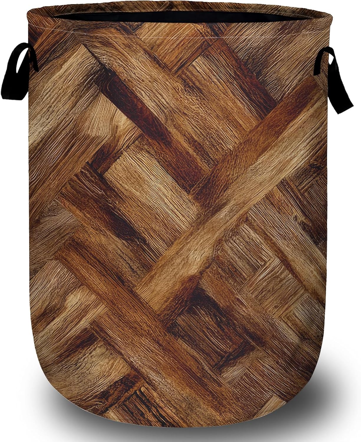 Cesta lavandería madera vintage marrón 15.7x19.6pulg