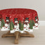 Mantel navideño redondo 70x70pulg con árboles y muñeco de nieve