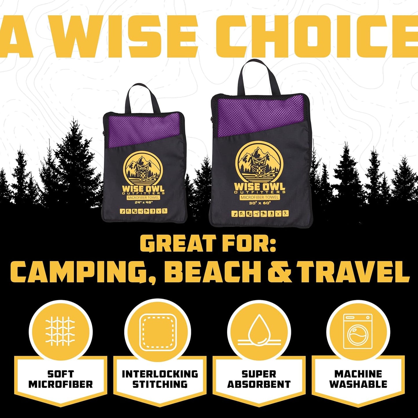 Toalla microfibra camping rápida secado viaje yoga