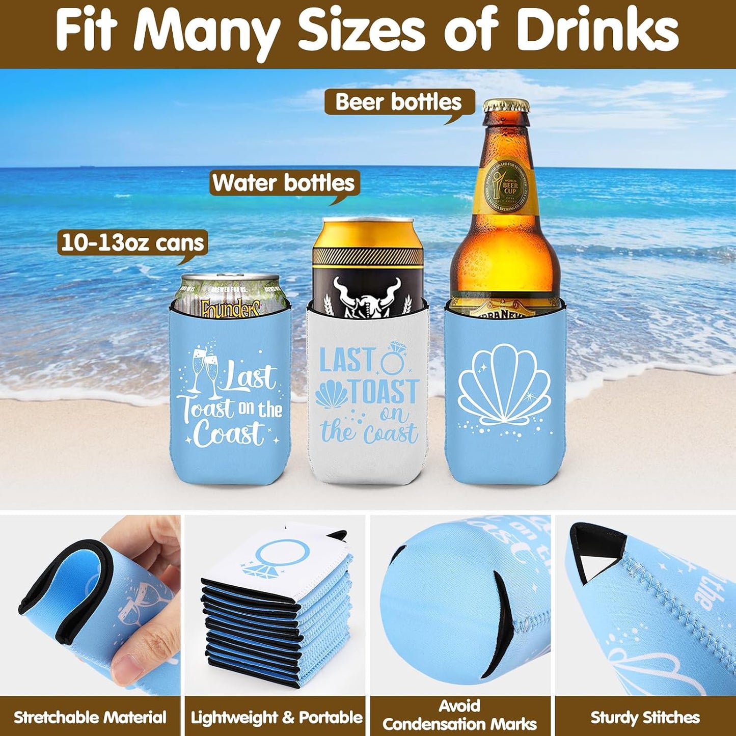 Fundas latas despedida soltera 12 pzas decoración playa