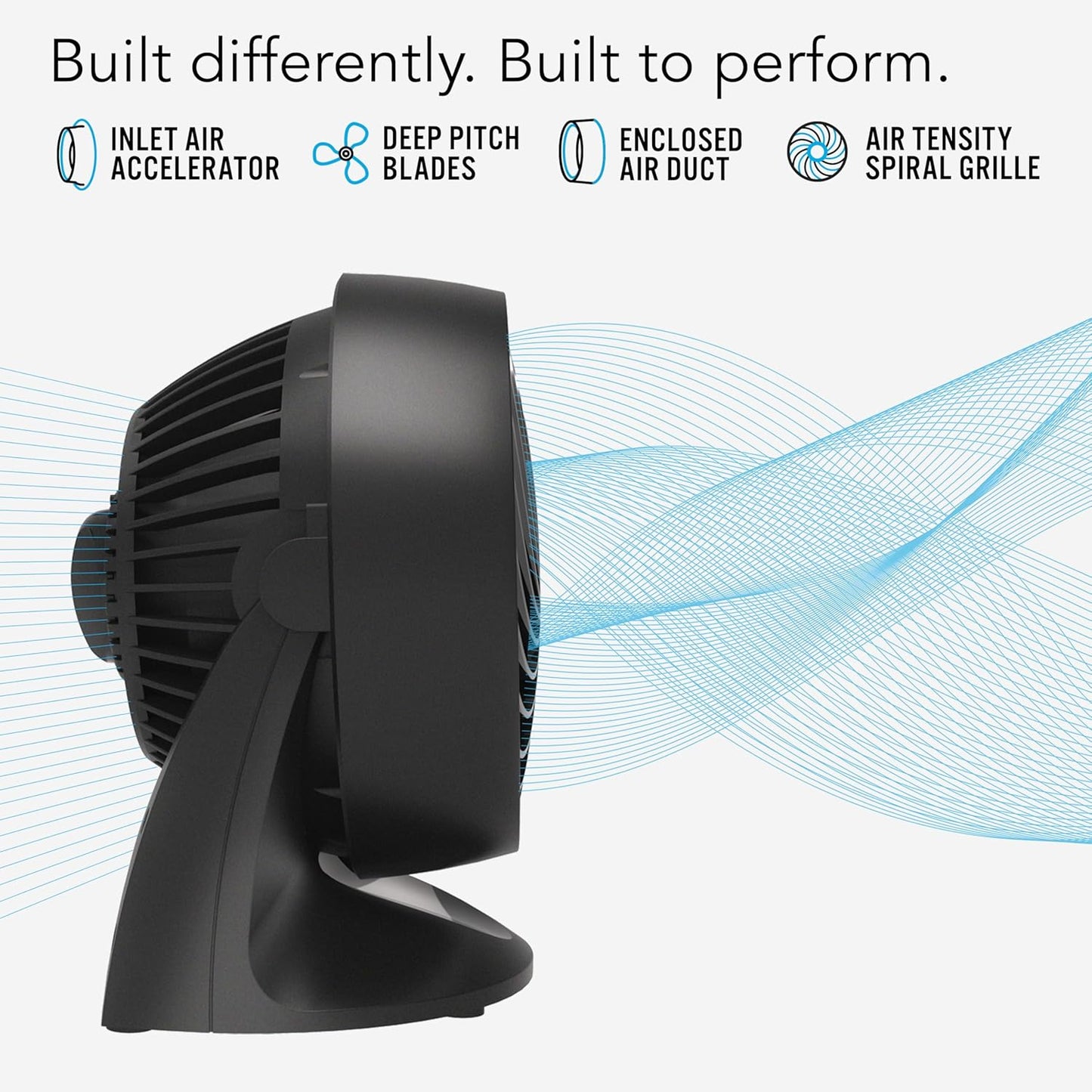 Ventilador mesa 2 velocidades ajustable color negro