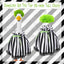 Disfraz ganso Halloween capa rayas blancas y negras gorro verde