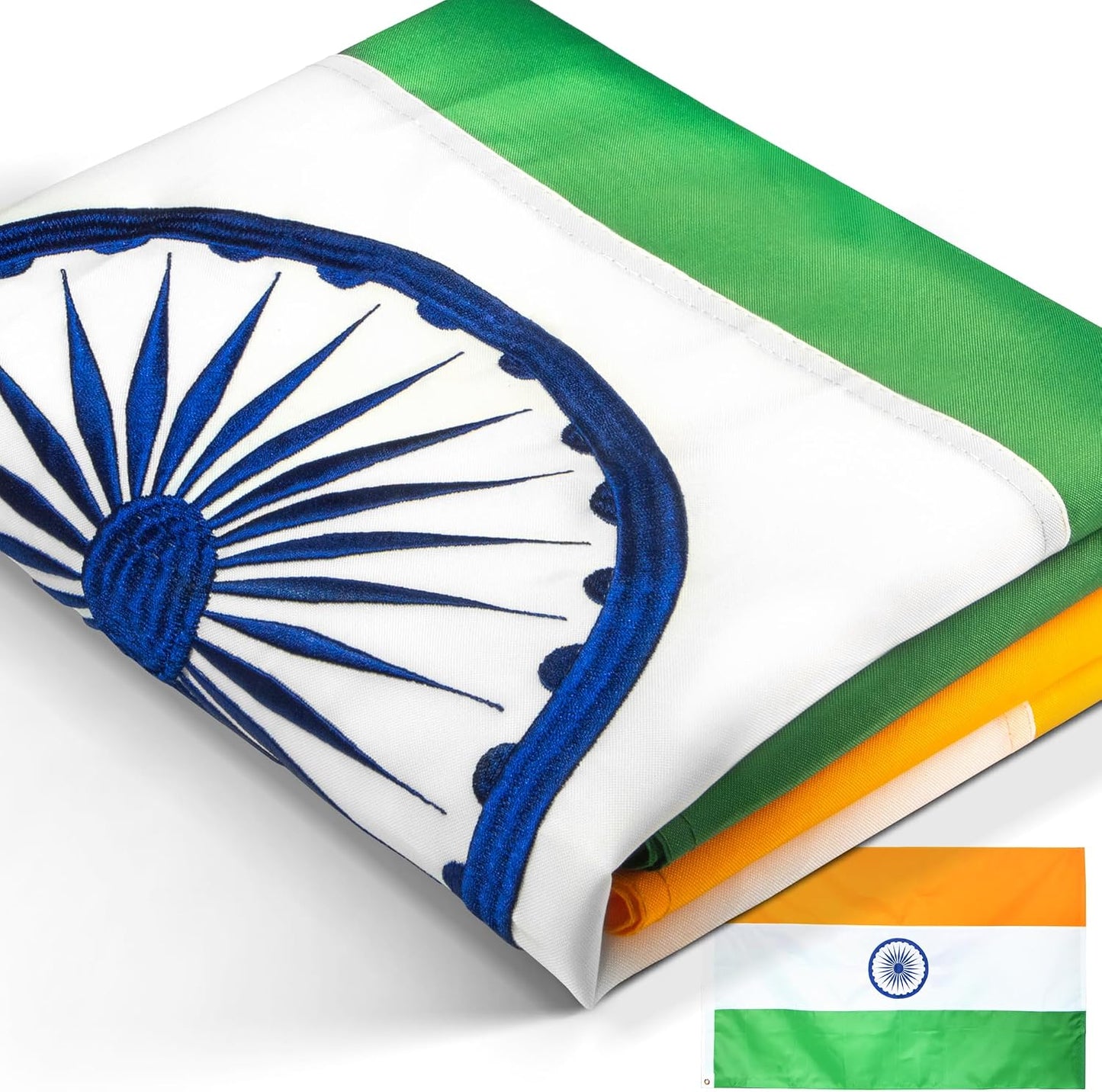Bandera india bordada 3x5ft lona resistente con ojales latón