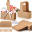 Set 12 vasos papel kraft con asa y etiquetas para maestro