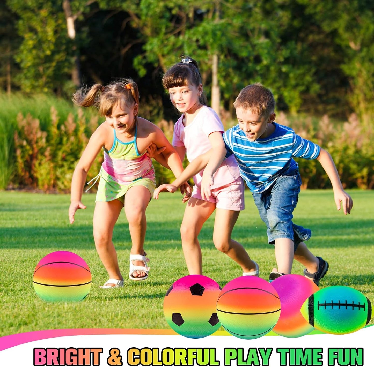 Pelotas arcoíris 8.5pulg set 8 fútbol baloncesto