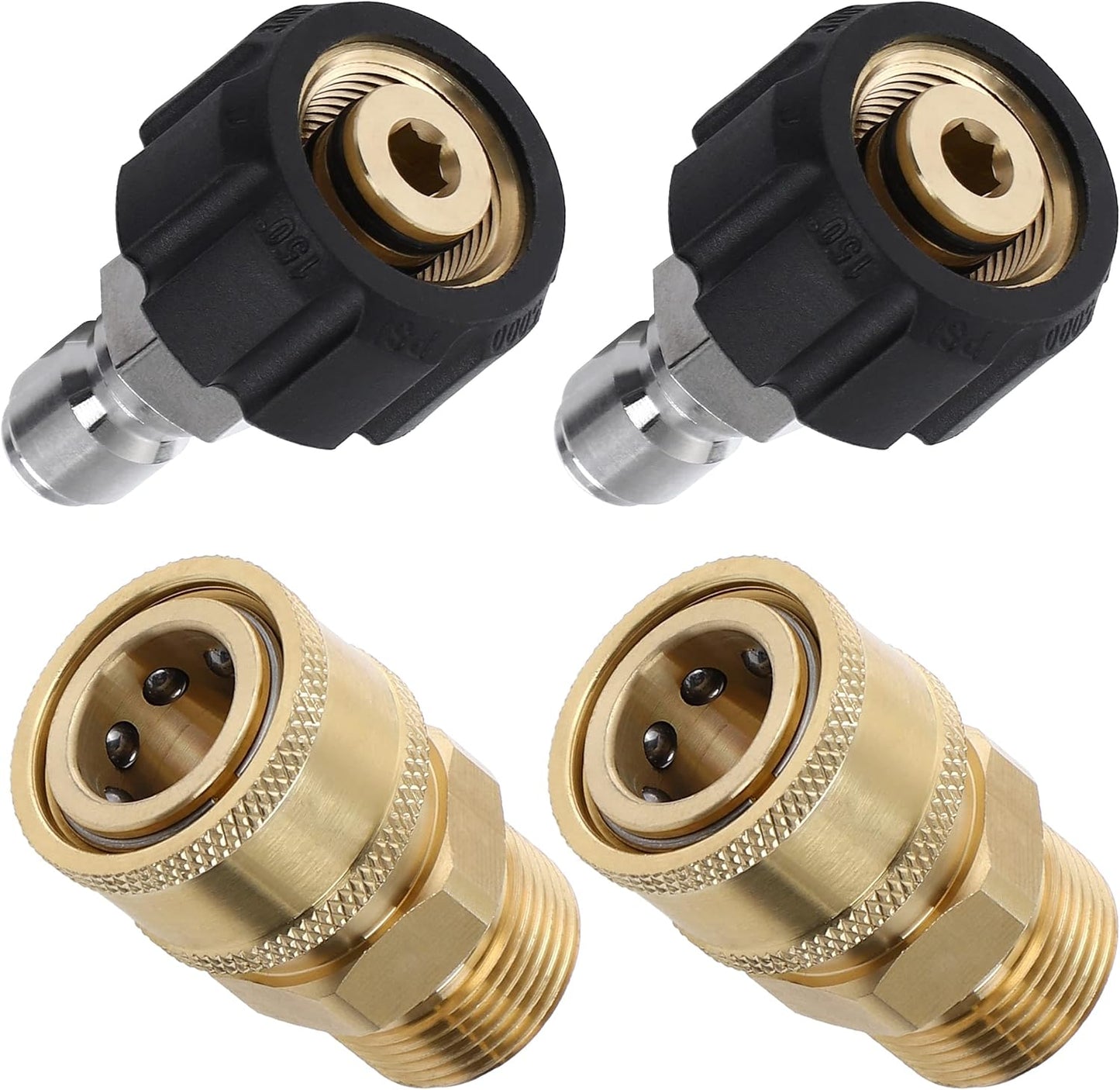 Set 4 adaptadores M22-0.551" 3/8 para lavadora presión