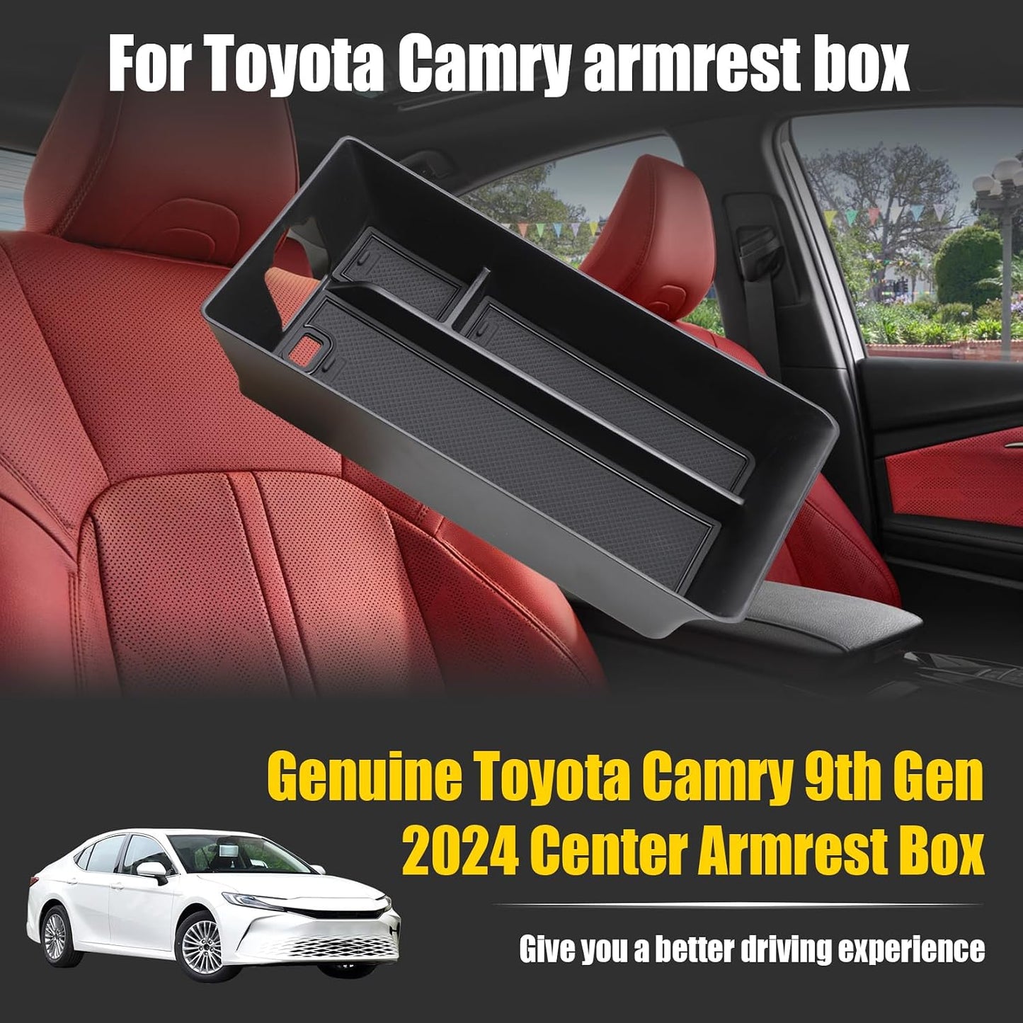 Organiz. consola central Camry 2025 con soporte monedas