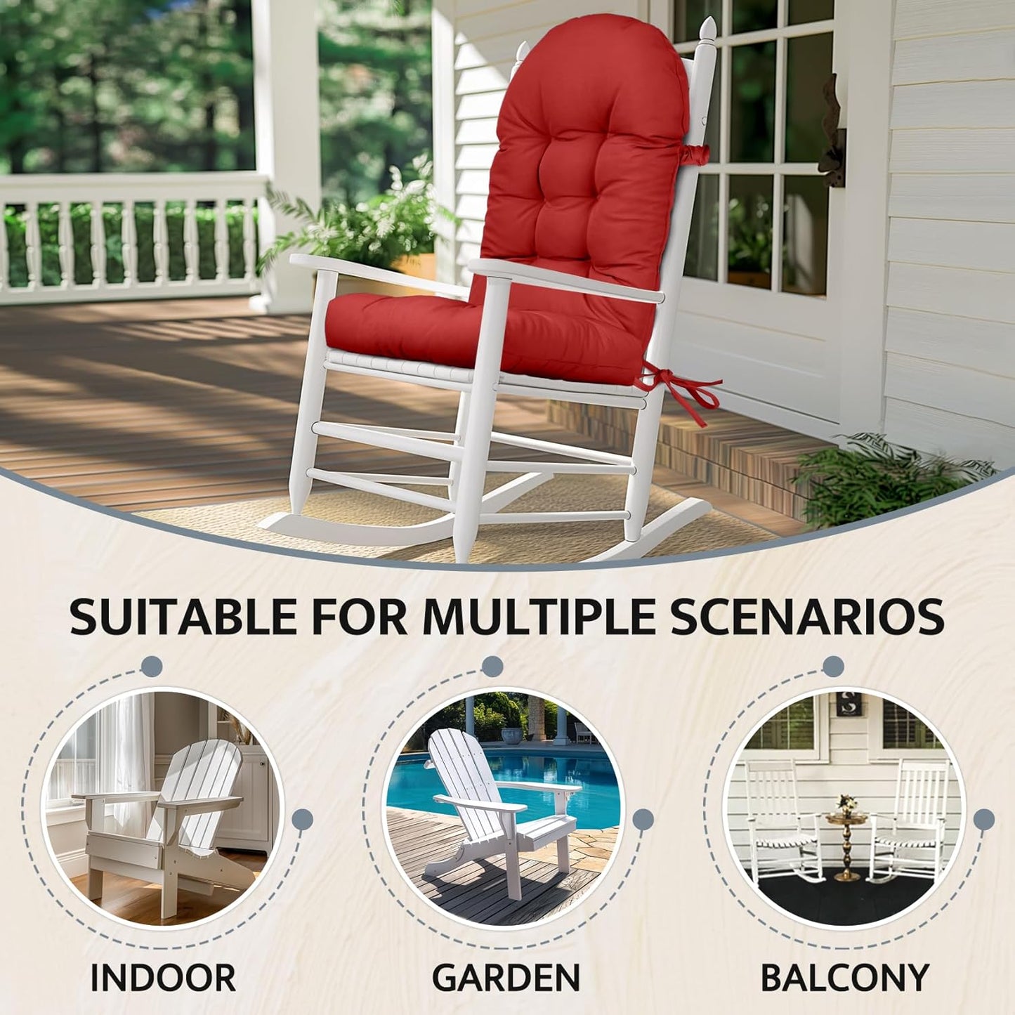 Cojín silla Adirondack exterior grueso antiderrap