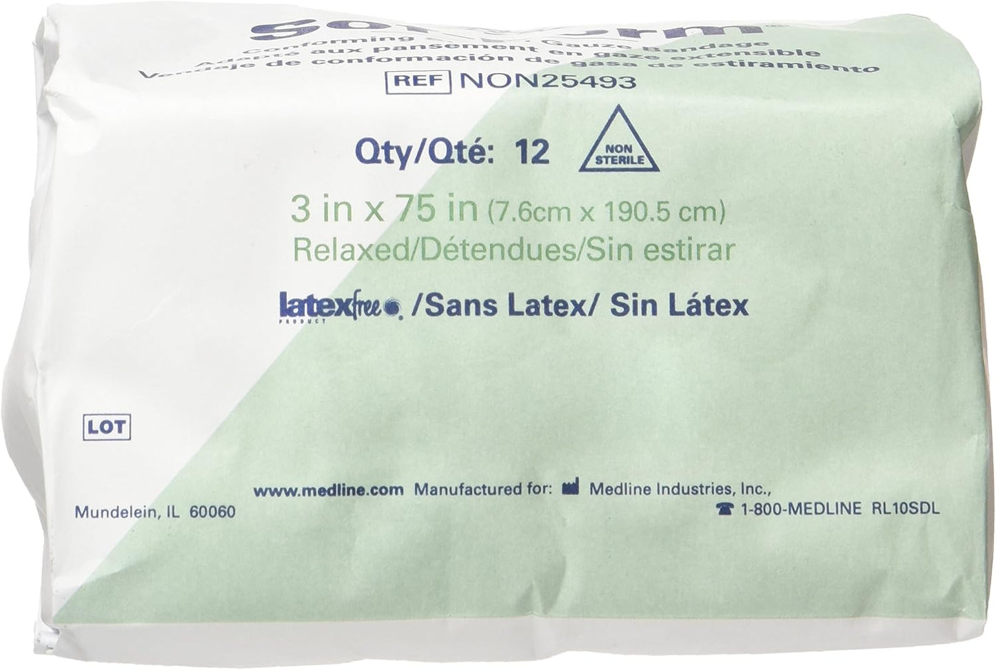 Vendaje 3x75pulg 96uds no látex